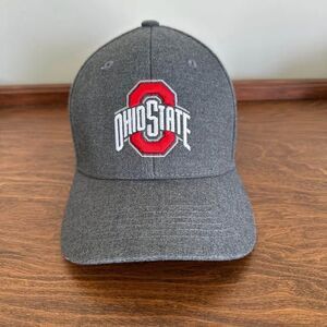 Ohio State Buckeyes SZ ML OSU Gray Scarlet Logo Fitted Baseball Hat Embroidered
